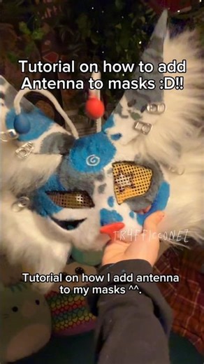 How to add antenna to a mask :3! #therian #therianthropy #mask #quadrobics #art #furry #fyp #diy