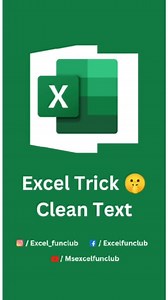4.3K views · 19 reactions | Excel Trick to Clean text in Seconds ✅ #exceltricks #exceltips | excel_funclub | Facebook