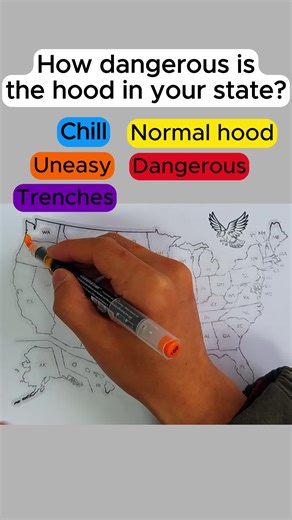 How dangerous is the hood in your state?#hood #mapdrawing #state