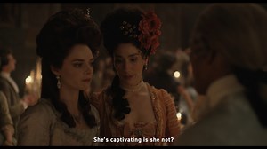 An 18th century meet-cute. Samara Weaving and Kelvin Harrison Jr. in #Chevalier, in cinemas Friday. | Searchlight Pictures