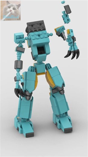 LEGO® Brick Cat Mech custom speedbuild animation short new