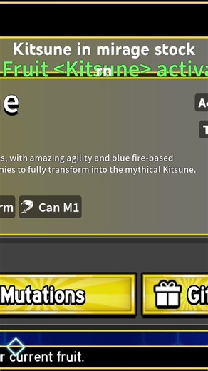 Go get kitsune en in mirage stock 😍 #roblox #bloxfruit #bloxfruits