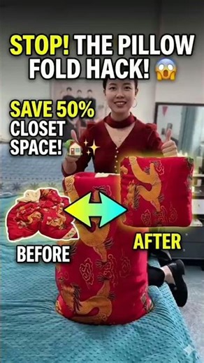 How to Fold a Comforter into a Neat Pillow | Space-Saving Hack