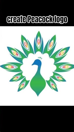 create Peacock logo in illustrator #designlogo #design