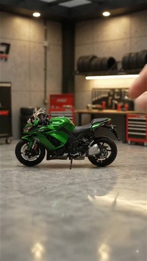 Tiny Kawasaki Ninja Unboxing! 🏍️💚 #Kawasaki #Ninja #MiniatureASMR