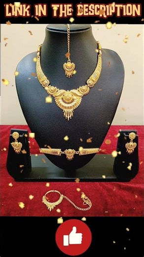 GOLDEN JEWELLERY SET || #ytshorts #kitchen #golden #set #imitationjewellery #1gramgoldnecklace #bar
