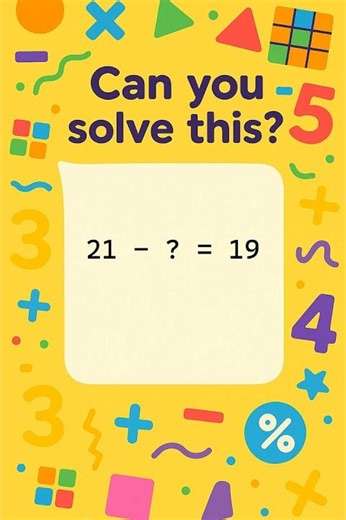 Fun Subtraction Puzzle for Kids! 21 - ? = 19