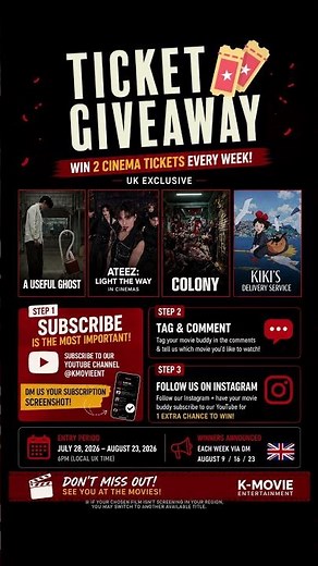 [UK] Win Tickets to Asian Movies Release in July & August! 🎟️ #ticketgiveaway