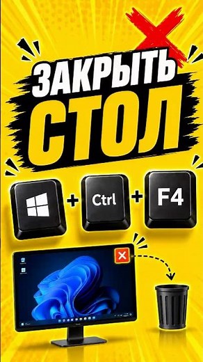 Win + Ctrl + F4 — close the virtual desktop🖥️ #HotKeys #Shorts