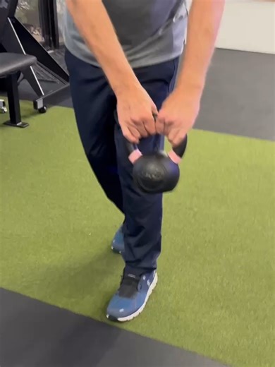 This is a fantastic drill for Nashville golfers. The drill here drives foot pressure into ground, encourages the pelvis to rotate on the femur, and does so while creating and controlling load and speed from the kettlebell. We can train the qualities of the coil or the pivot in the trail side hip, improving the strength of the muscles around the hip that control the backswing AND training the qualities of the stretch shortening cycle around this joint for more explosive transitions into the downs