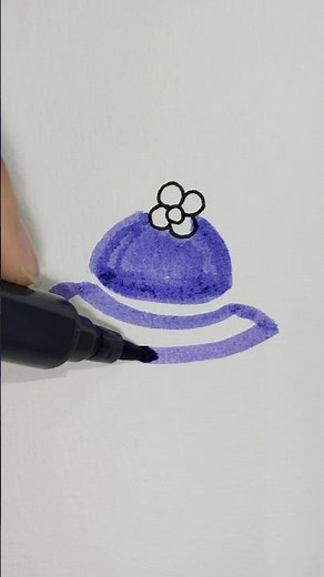 So Easy Purple Hat Drawing🤠| Step by step,Simple Cute Art for Beginners #easydrawing #creativeart