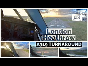 London Heathrow LANDING and TAKE-OFF runway 27R Cockpit View (EGLL/LHR)