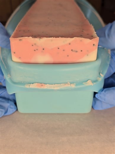 The un-molding! #trending #fyp #goatsmilksoap #handmadesoap #soapmaker