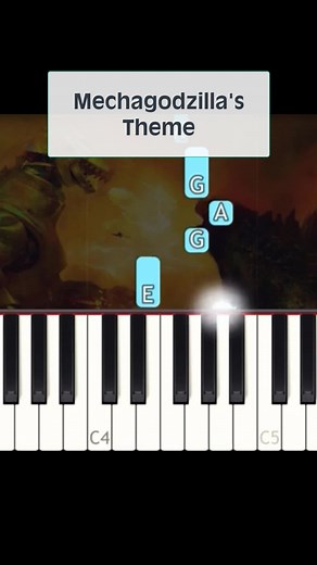 Easy piano tuto of Mechagodzilla Theme #easypiano #fyp #piano #godzilla