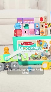 Ready for another *new toy alert*?! The newest one on the block is the Blockables Deluxe City play set. Kids can build their own cities with our biggest blockables set yet. Preorder yours @amazon! 🏙️ 🧱 | Melissa & Doug