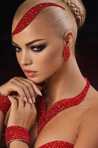 Ballroom Dance Jewelry Set Necklace Earrings Hair Piece Bracelets (2psc) Crystals Lt.siam (luxe) - Etsy