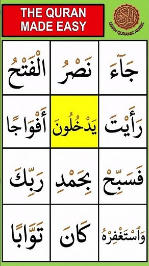 Read words from the Quran | Surah Al-Nasr