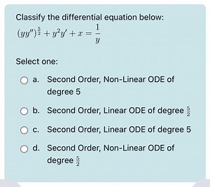 Classify the following differential equation:(y y'')^{5/2}   ... | Filo
