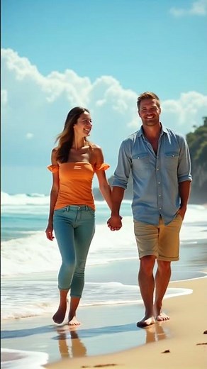 Cutest Couple? Australian Woman and Kiwi Man Enjoy a Joyful Beach Stroll Together