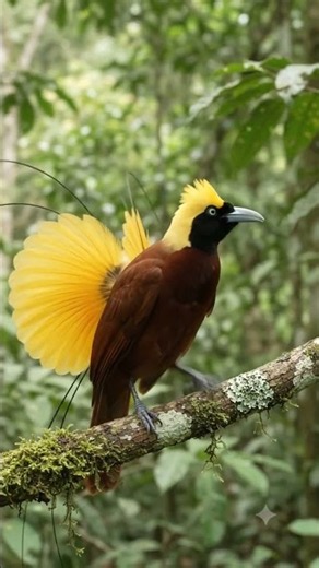 Amazing Bird Display 🐦💛 | Nature’s Most Beautiful Tail #Shorts