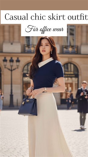 Skirt & blouse perfection for the win Adding touch of elegance to office wear #skirt #blause #trendy