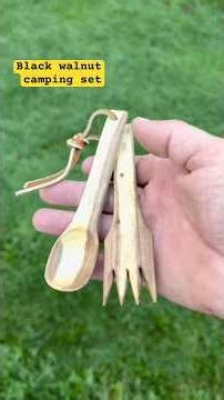 Hand carved spoon and fork