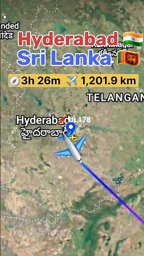 Hyderabad to Sri Lanka flight Route #travel #flightpath #googleearth #flightplan #airplane #train