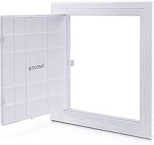 TICONN Access Panel for Drywall, 10 x 10 Inch ABS Plastic Wall Hole Cover Access Doors, Easy Install Drywall Access Panel, Ceiling, Wiring and Cables