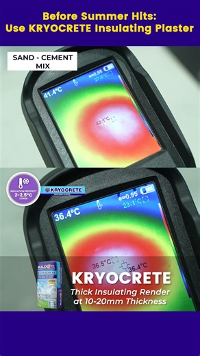Before Summer Hits, Use KRYOCRETE Insulating Plaster for your Walls