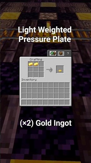 How to CRAFT LIGHT WEIGHTED PRESSURE PLATE in Minecraft 1.21! 🟡 Quick & Easy #Minecraft #Shorts