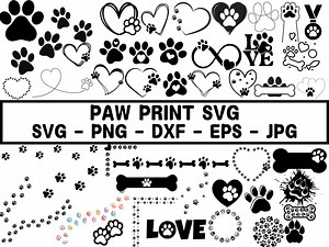 Tropical Paw Print SVG: Dog & Cat Paw Designs (digital Download) - Etsy