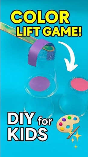 IY Color-Matching Cup Lift Game for Kids | Fun Activity ! #diy #craft #craftyfun #kids
