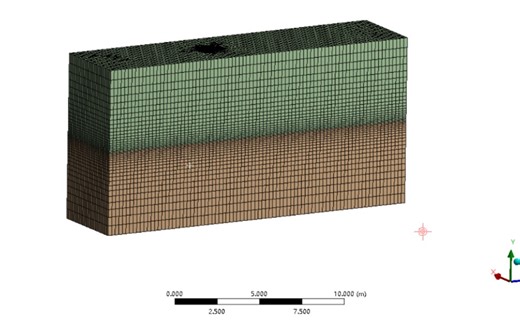 Workbench mesh六面体网格划分（CAD网格块剖切的操作方法，以三维圆柱绕流的造波网格为例）