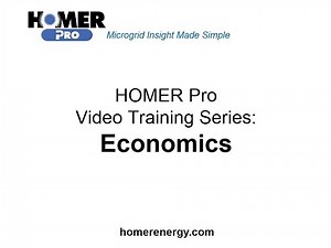 HOMER Renewable Energy Software Training - Economics