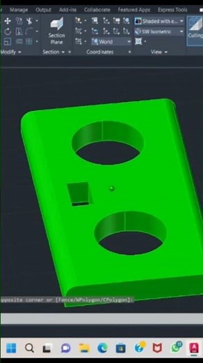 How to make hole in 3d AutoCAD