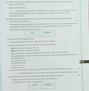 English Language Exercises(i) Fill in the blank by using the ... | Filo