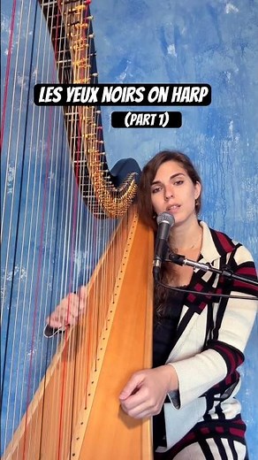 How does a traditional Russian song sound on harp and in French? #lesyeuxnoirs #harp #frenchlyrics