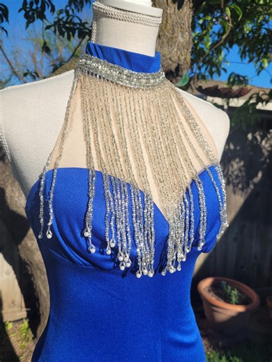 Vintage 70's Frederick's of Hollywood Beaded Fringe Halter Gown - Etsy