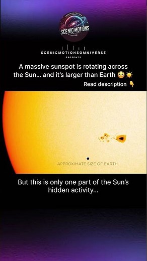 A Sunspot Bigger Than Earth Rotating Across the Sun 😳☀️
