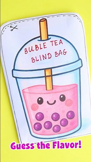 Can you guess the Boba flavor? 🍓🫐 #papercraft #diy #blindbag #bubbletea #asmr #boba