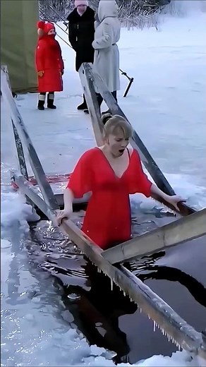 part734#RussianIce👙#Baptism😱❄️#Frozen#Water🧊ChallengeCraziest#Russian#IceBath Ever#swimming#trending