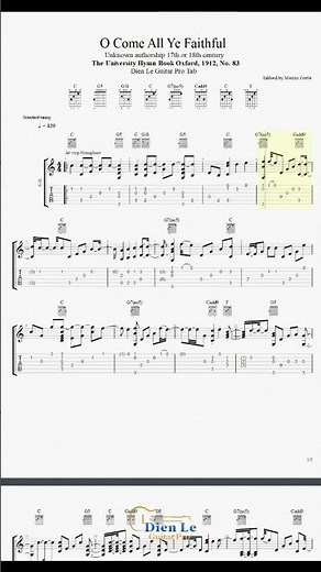 For Classical Guitar - O Come All Ye Faithful (Christmas Song) #classicalguitar #guitartutorial