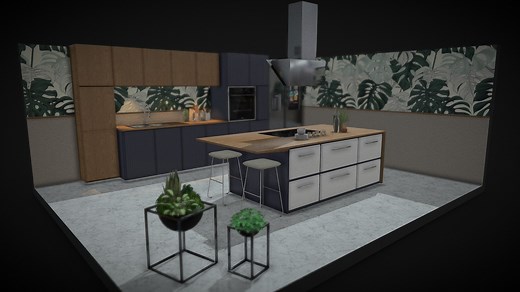 Modern Kitchen Counter - Download Free 3D model by Visthétique (@visthetique)