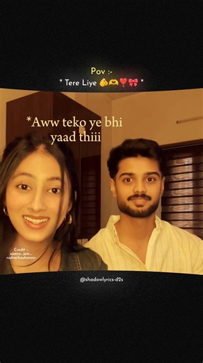 Tere Liye 🫵🫶❣️🎀 || Girl & Boy singing || WhatsApp (Lyrics) Dance Status || #shorts #dance #song