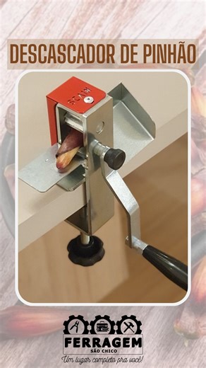 Ferragem São Chico on Instagram: "Descascador de Pinhão com Manivela - Scain Chega de sofrimento na hora de descascar pinhão! Com o descascador manual da Scain, você ganha agilidade e praticidade sem perder a tradição. Ideal para quem ama um bom pinhão cozido, sem perder tempo e sem machucar as mãos. Robusto, prático e 100% manual. Produto original Scain – qualidade que você confia! Garanta já o seu aqui na Ferragem São Chico! Enviamos para todo o Brasil! #pinhão #descascador #descascadorpinhão