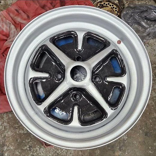 1974 MG Midget Rostyle wheel Repaint and Restoration in 21 seconds #car #automobile #mgmidget