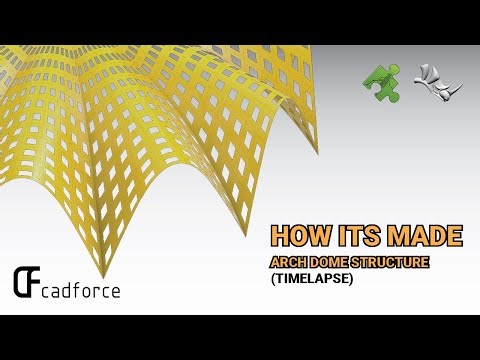 Watch how this dome and arch hybrid structure is made with Grasshopper