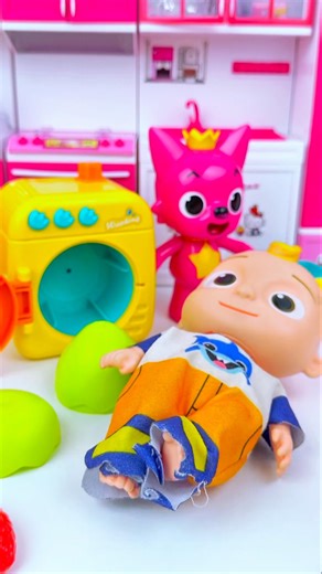 ASMR Toy Unboxing Cocomelon & Pinkfong Washing Machine Set | Satisfying Toy Play with Subeo Toys