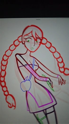 The apple dont fall far from the tree a🍎#art #drawing #apple #girlyoc #sketch #sketchart #artdrawing