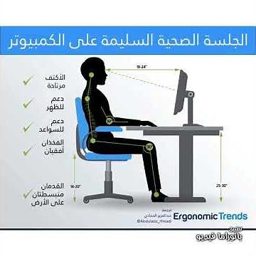 طريقة الجلوس الصحيحة على الكمبيوتر.
